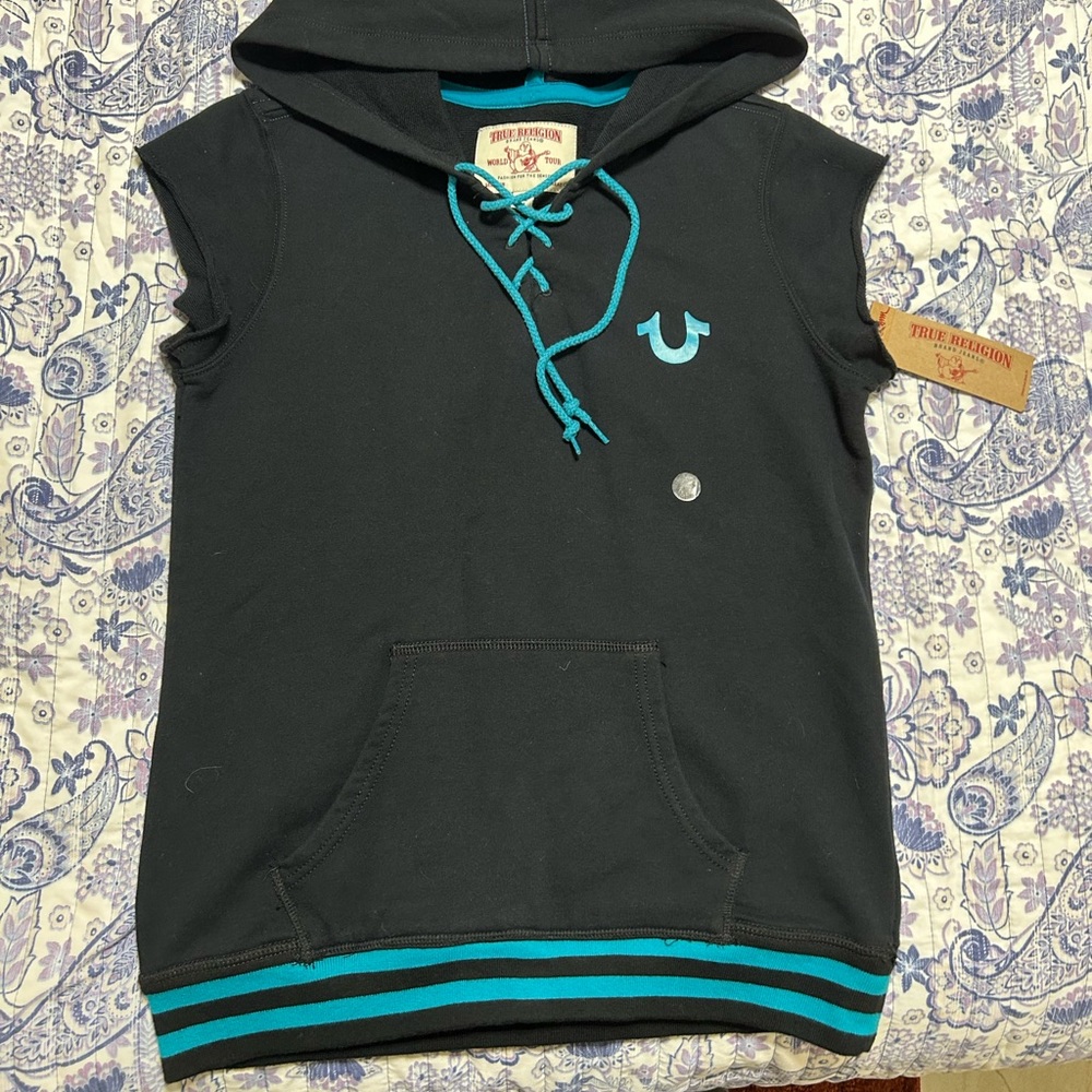 True religion sleeveless hoodie